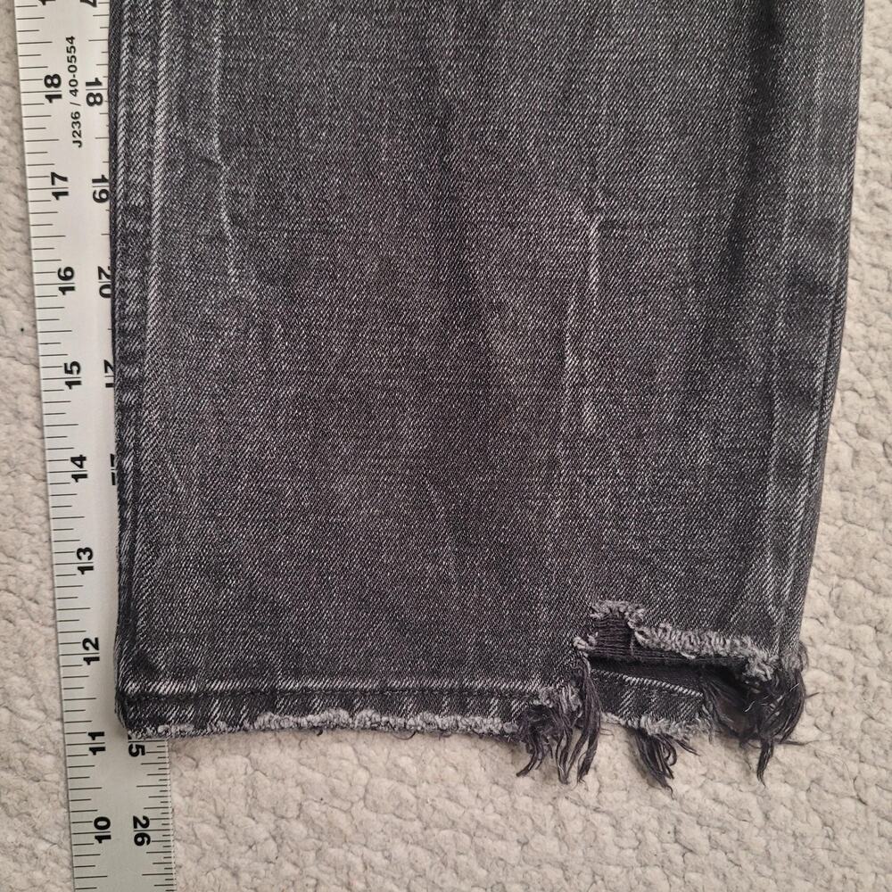 Abercrombie & Fitch Jeans 28 6S Black Denim Faded Ultra High Rise Straight Ankle - Picture 9 of 9